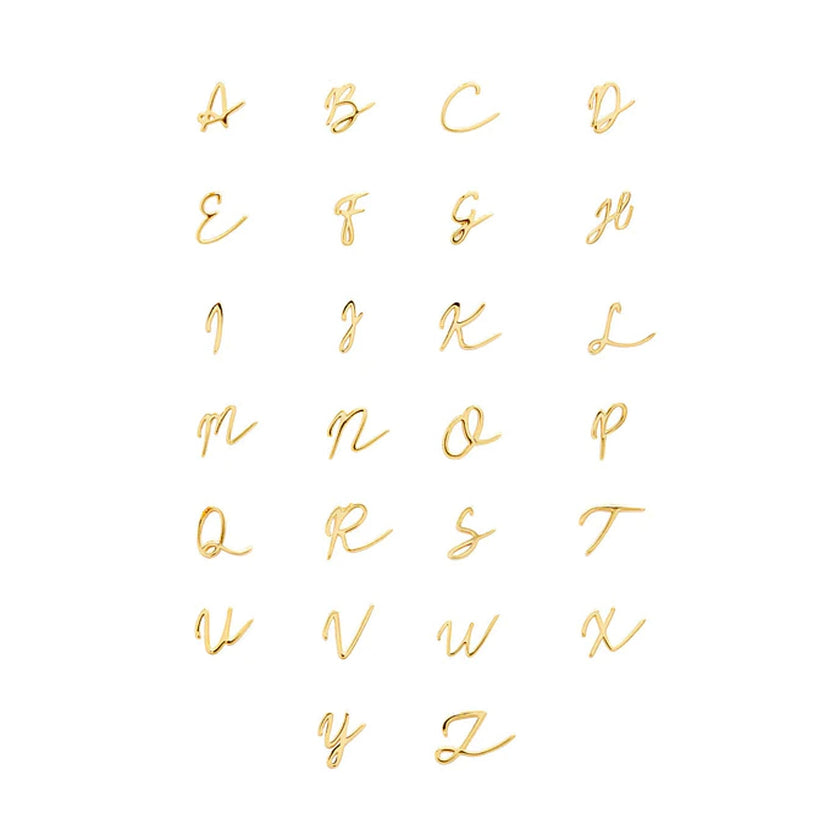 Made Mine Charms - Script Initial Charms (Gold)