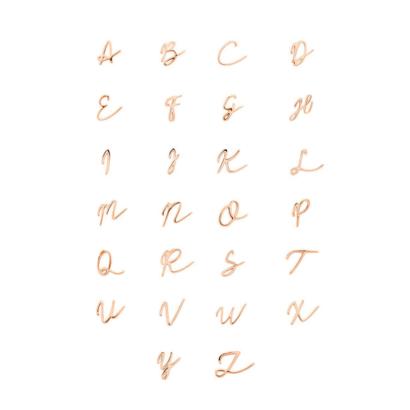 Made Mine Charms - Script Initial Charms (Rose Gold)