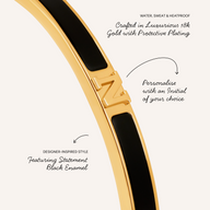 Mini Icon Black Initial Bangle (Gold)