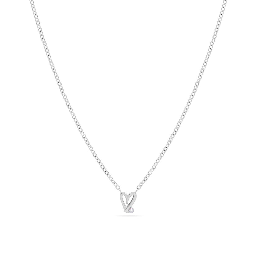 Stories Doodle Heart Necklace (Silver)