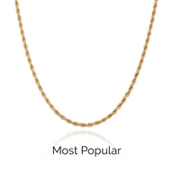 Small Rope Chain Necklace (Gold)