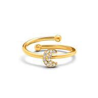 Moon and Back Moon and Star Ring Set (Gold)