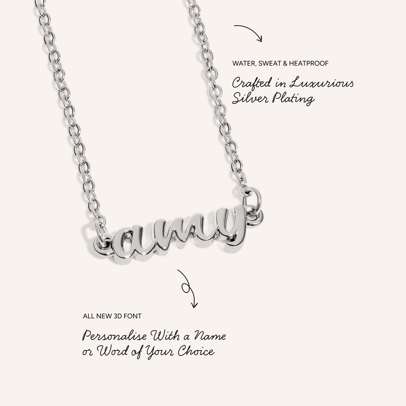 Script Name Necklace (Silver)