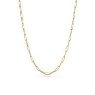 Paperclip Chain Necklace (Gold) - 16 - 18 in