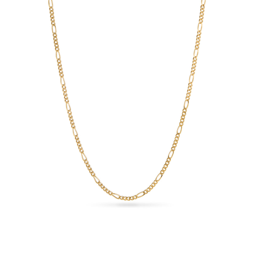 Small Figaro Chain Necklace (Gold) - 16 - 18 in