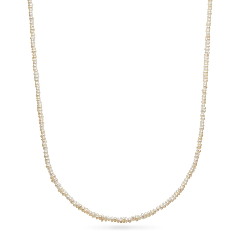 Layering Mini Pearl Beaded Chain Necklace (Gold)