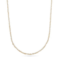 Layering Mini Pearl Beaded Chain Necklace (Silver)
