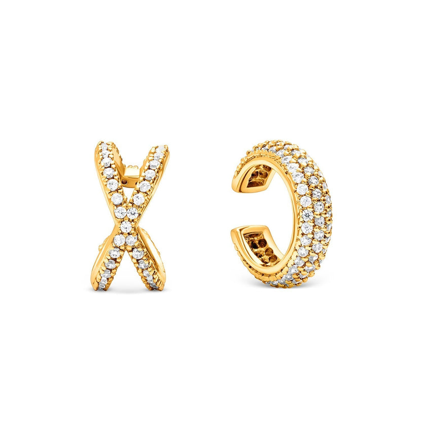 Spotlight Pavé Ear Cuff Stack (Gold)