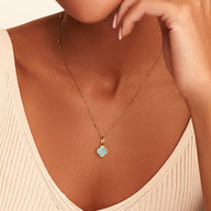Amazonite Clover Pendant (Gold)