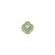 Amazonite Clover Charms (Gold) - Heart