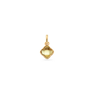 Faceted Birthstone Clover Pendant (Gold)