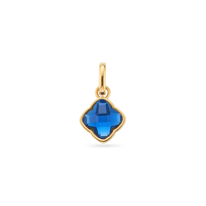 Faceted Birthstone Clover Pendant (Gold)