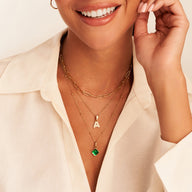 Faceted Birthstone Clover Pendant (Gold)