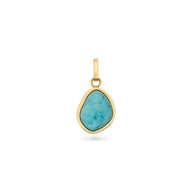 Blue Amazonite Stone Pendant (Gold)