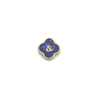 Blue Lace Agate Clover Charms (Gold) - &