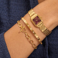 Essence Watch & Crystal Bracelet Set (Gold)