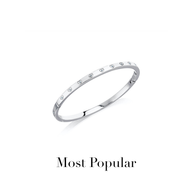 Crystal Heart Bangle (Silver)