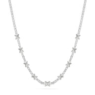 Crystal Fixed Charm Necklace (Silver)