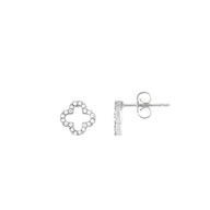 Crystal Clover Studs (Silver)
