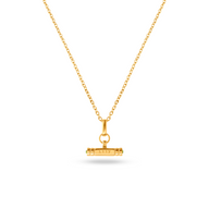 Mini Custom Stamped T-Bar Necklace (Gold)