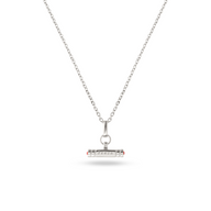 Mini Custom Stamped T-Bar Necklace (Silver)