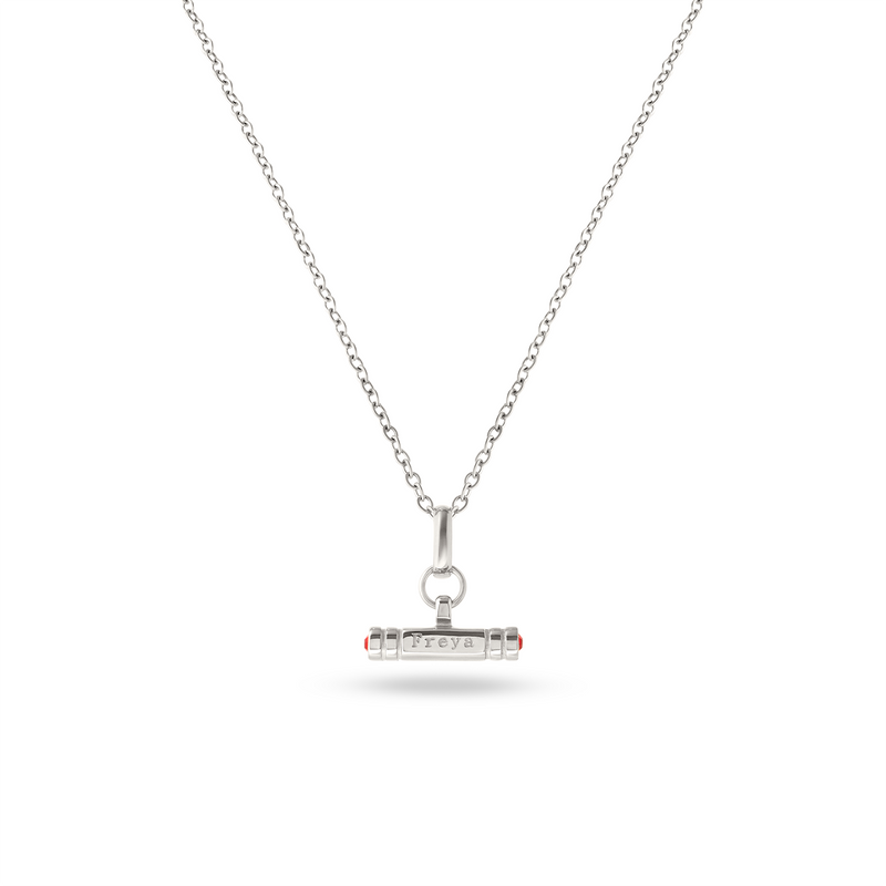 Mini Custom Stamped T-Bar Necklace (Silver)