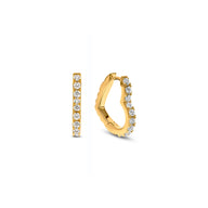 Pavé Heart Hoops (Gold)