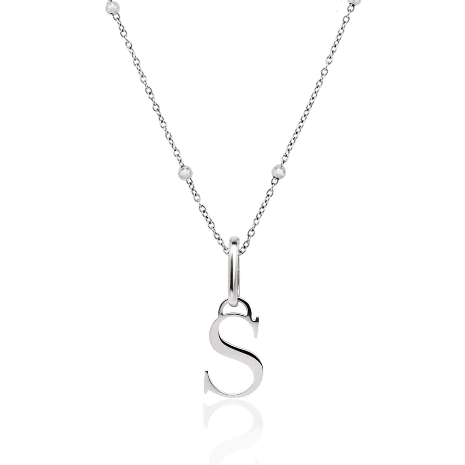 Chain S Necklace Silver Silver Initial Necklace Personalised