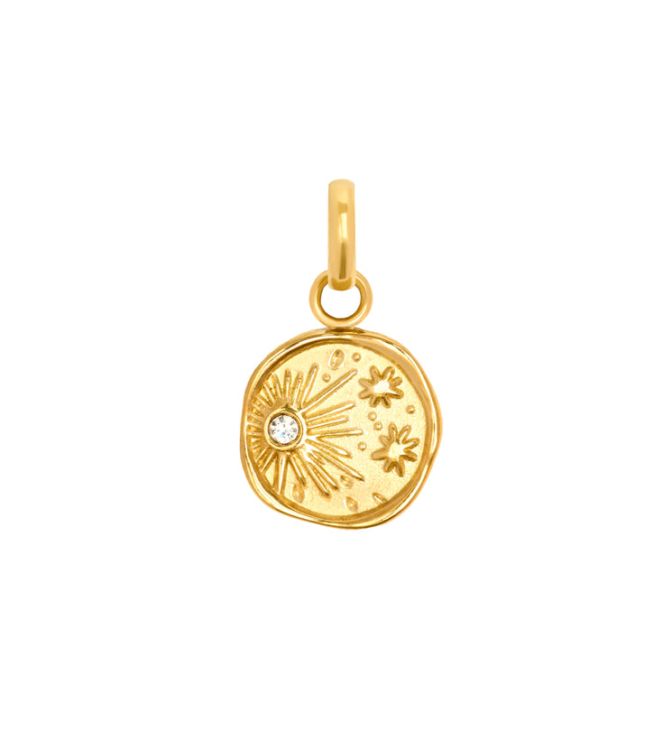 Mini Molten Coin Charm (Gold)