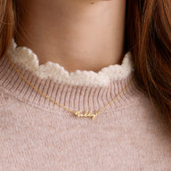 Fine Mini Signature Name Necklace (Gold)