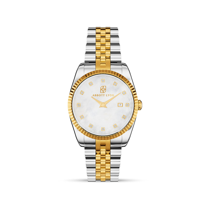 Mini Two Tone Pearl Link Belgravia 30 Watch