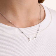 Mini Signature Name Necklace (Silver)