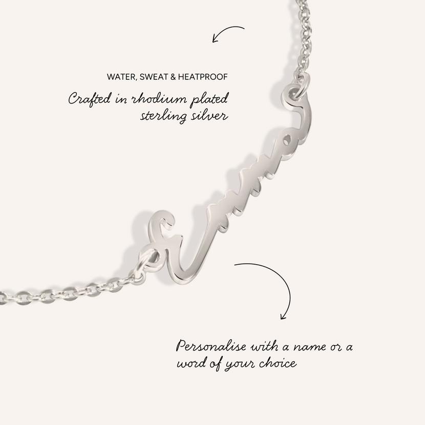Sterling Mini Signature Name Bracelet (Silver)