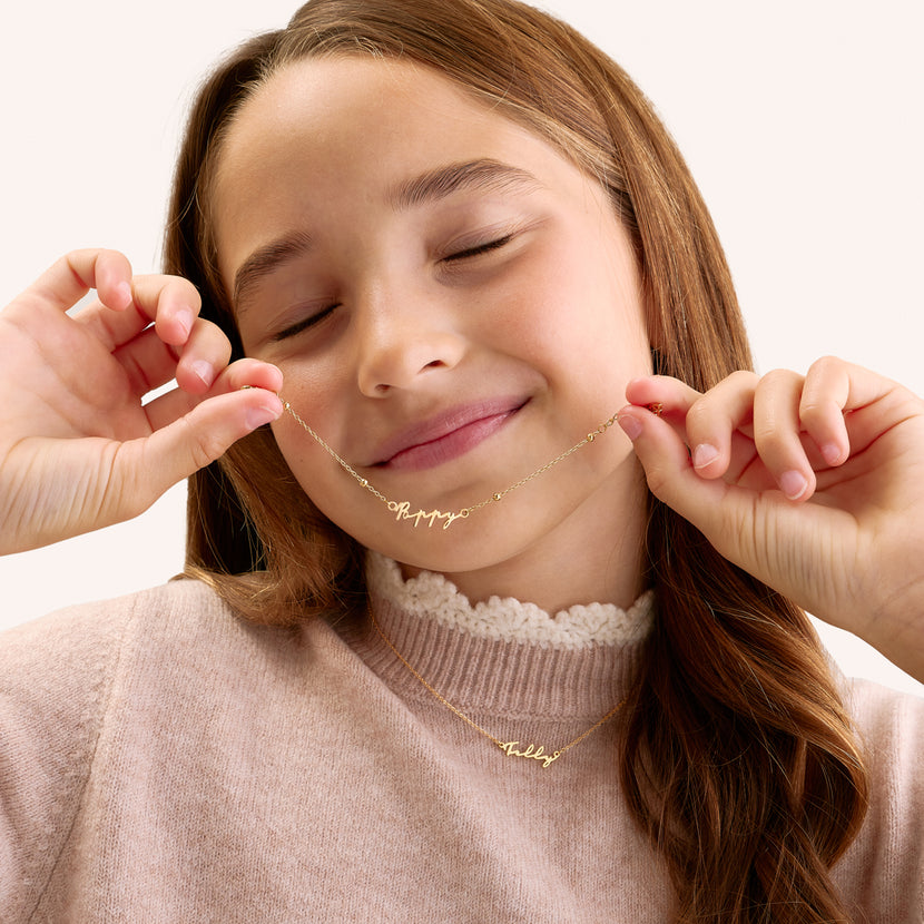 Mini Signature Name Necklace (Gold)