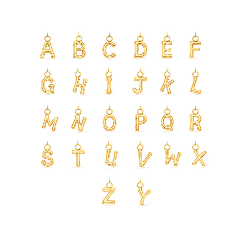 Mini Molten Initial Charm (Gold)