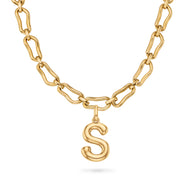 Molten Initial Necklace (Gold)