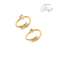 Moon and Back Moon and Star Ring Set (Gold)
