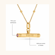 Custom Stamped T-Bar Necklace (Gold)