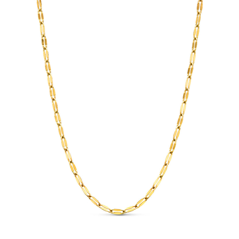 Layering Paperclip Diamond Cut Chain Necklace (Gold)