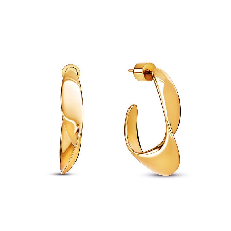 Twisted Organic Hoops (Gold)