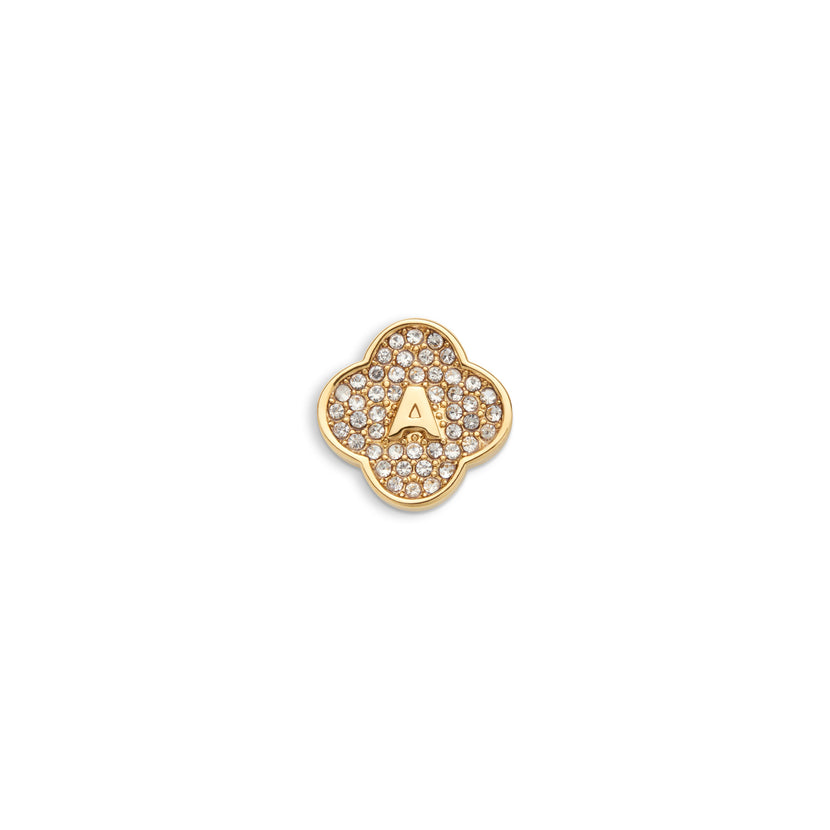 Shimmer Pavé Clover Charms (Gold) - Initials