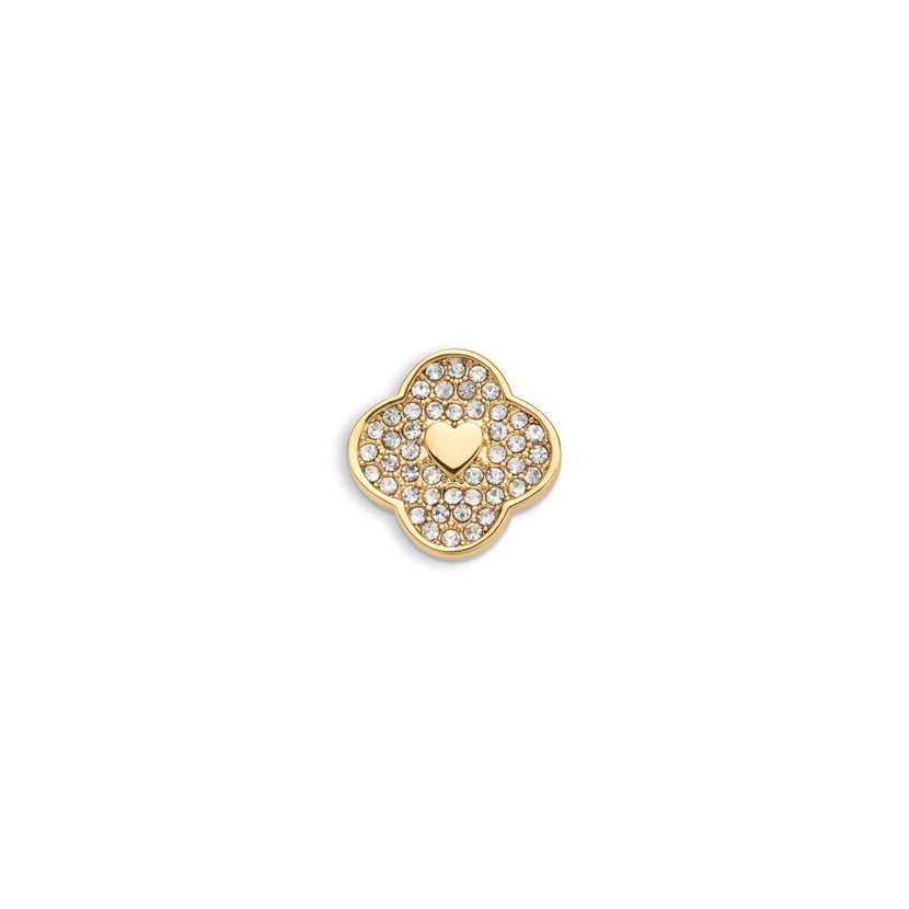 Shimmer Pavé Clover Charms (Gold) - Heart