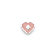 Rose Quartz Heart Charms (Silver) - Clover