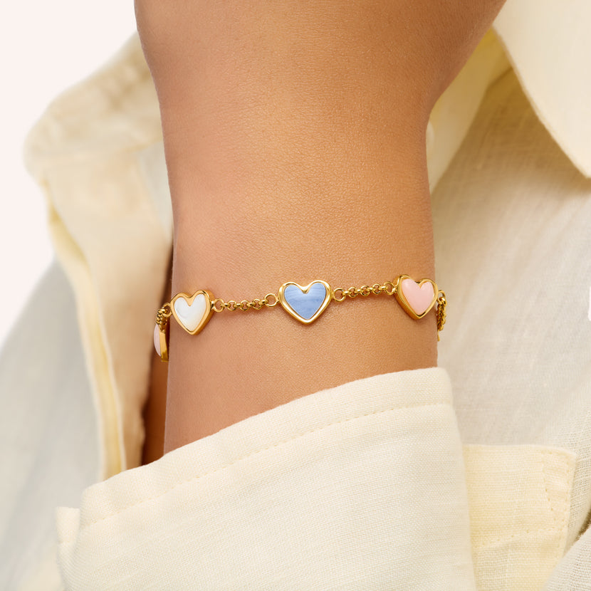 Multi Heart Bracelet (Gold)