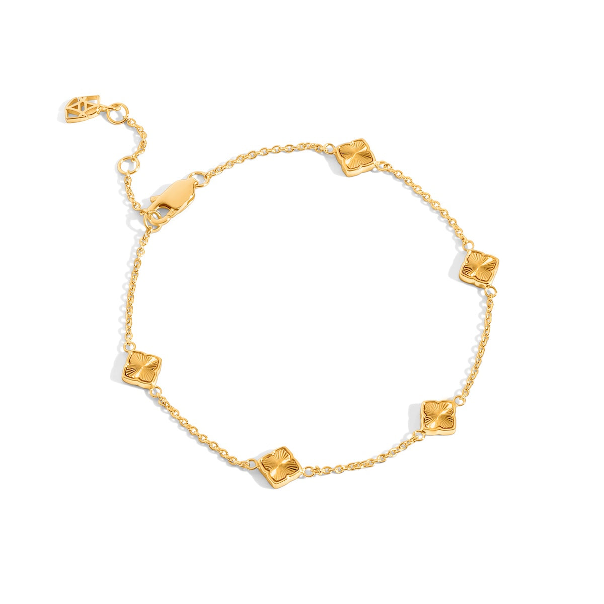 Fine Mini Fluted Multi Clover Bracelet (Gold) Abbott Lyon US — free download