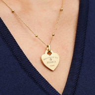 Birthstone Heart Token Pendant (Gold)