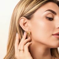 Small Chunky Huggie Hoop Earring Set (Gold)