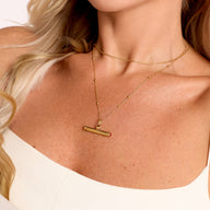 Mini & Me T-Bar Necklace Set (Gold)