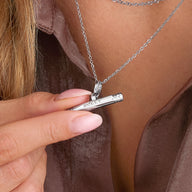 Custom Stamped T-Bar Necklace (Silver)