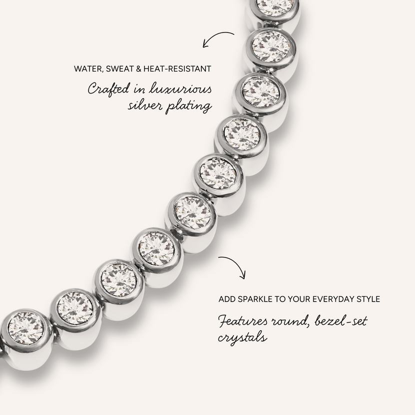Bezel Set Tennis Bracelet (Silver)
